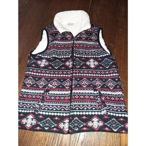Small River & Rose Sleeveless Full Zip Vest Red Black White Grey with Pockets